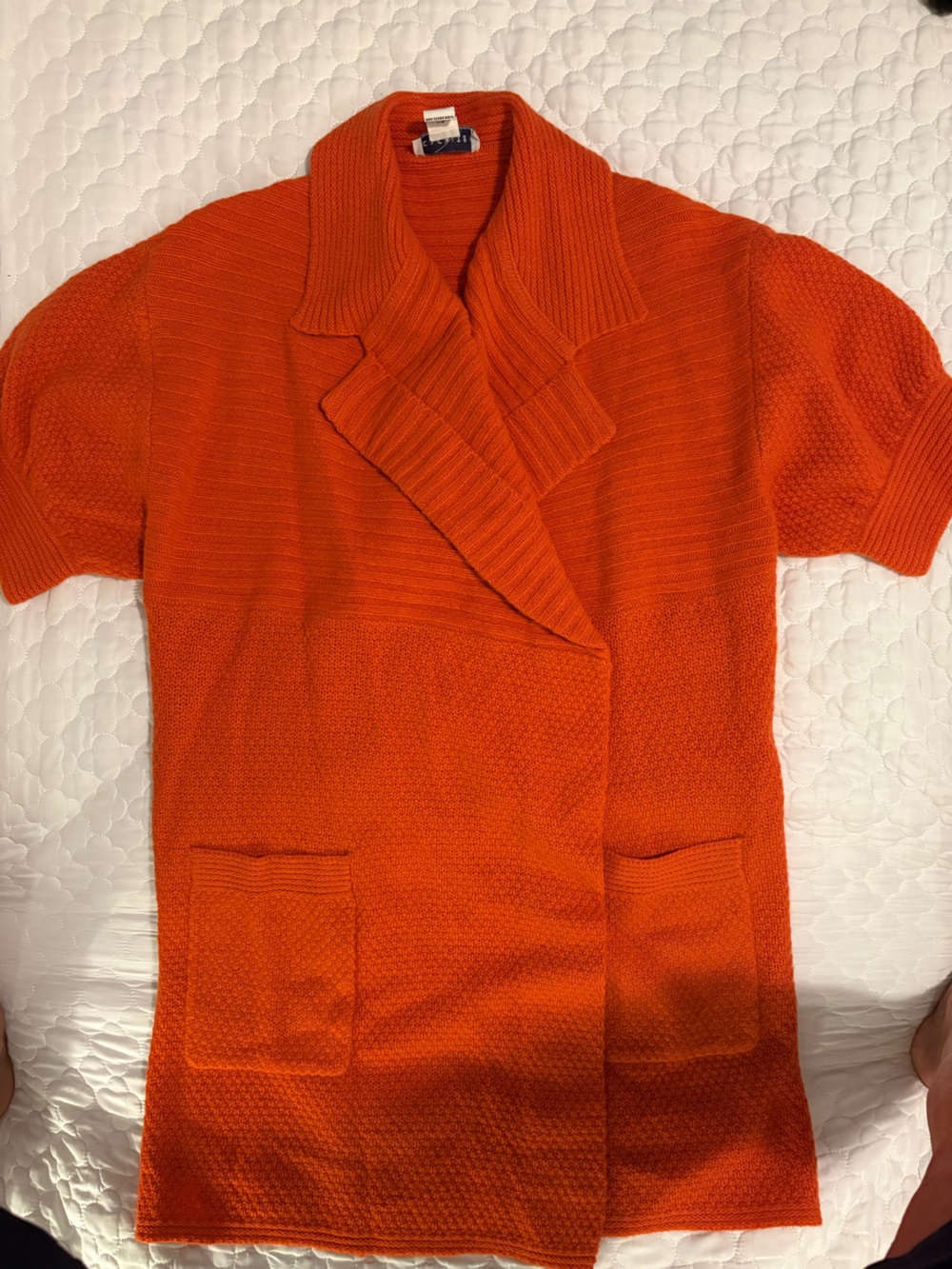 Doncaster Orange Ribbed Lambswool-Blend Sweater